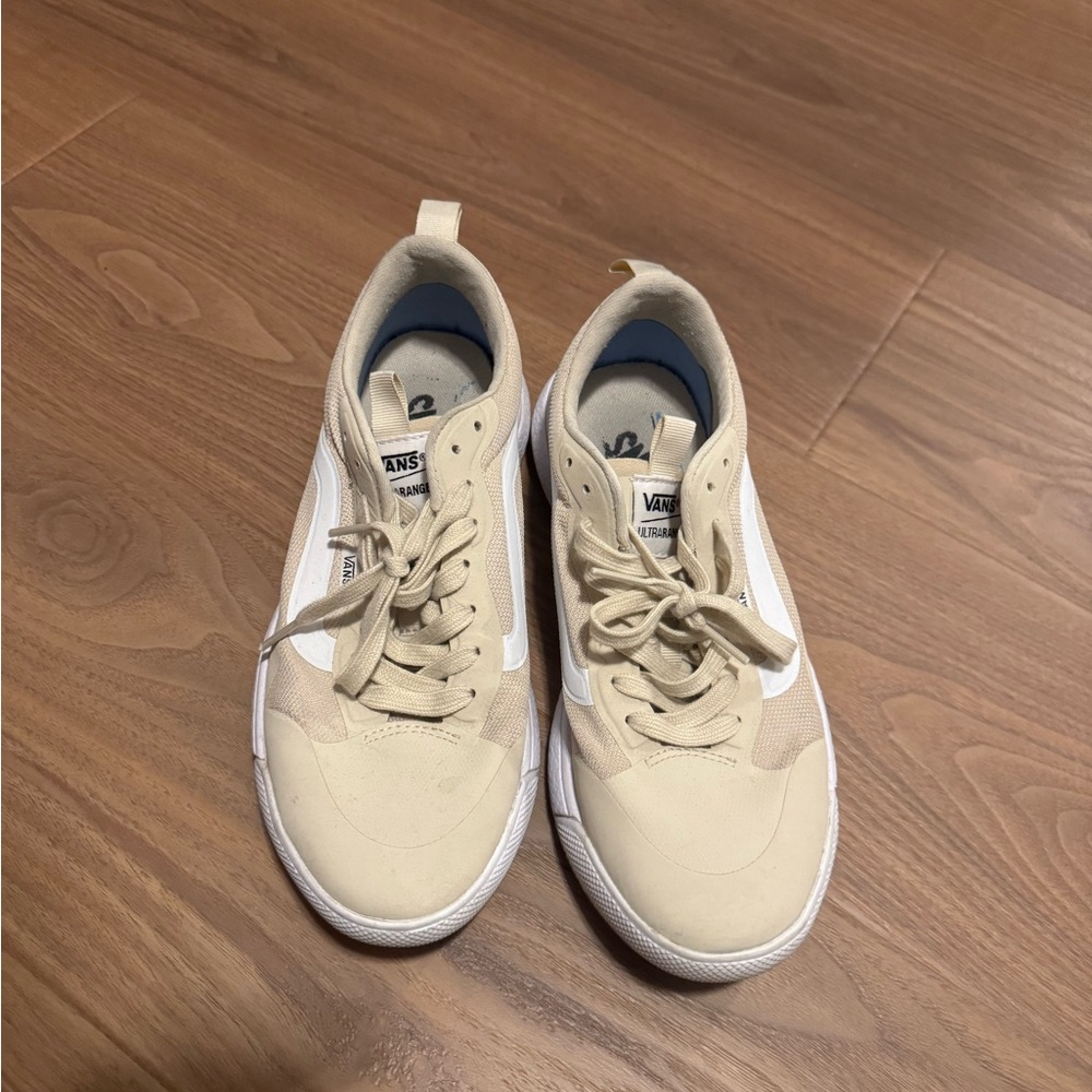 Vans women’s Beige and White Sneakers